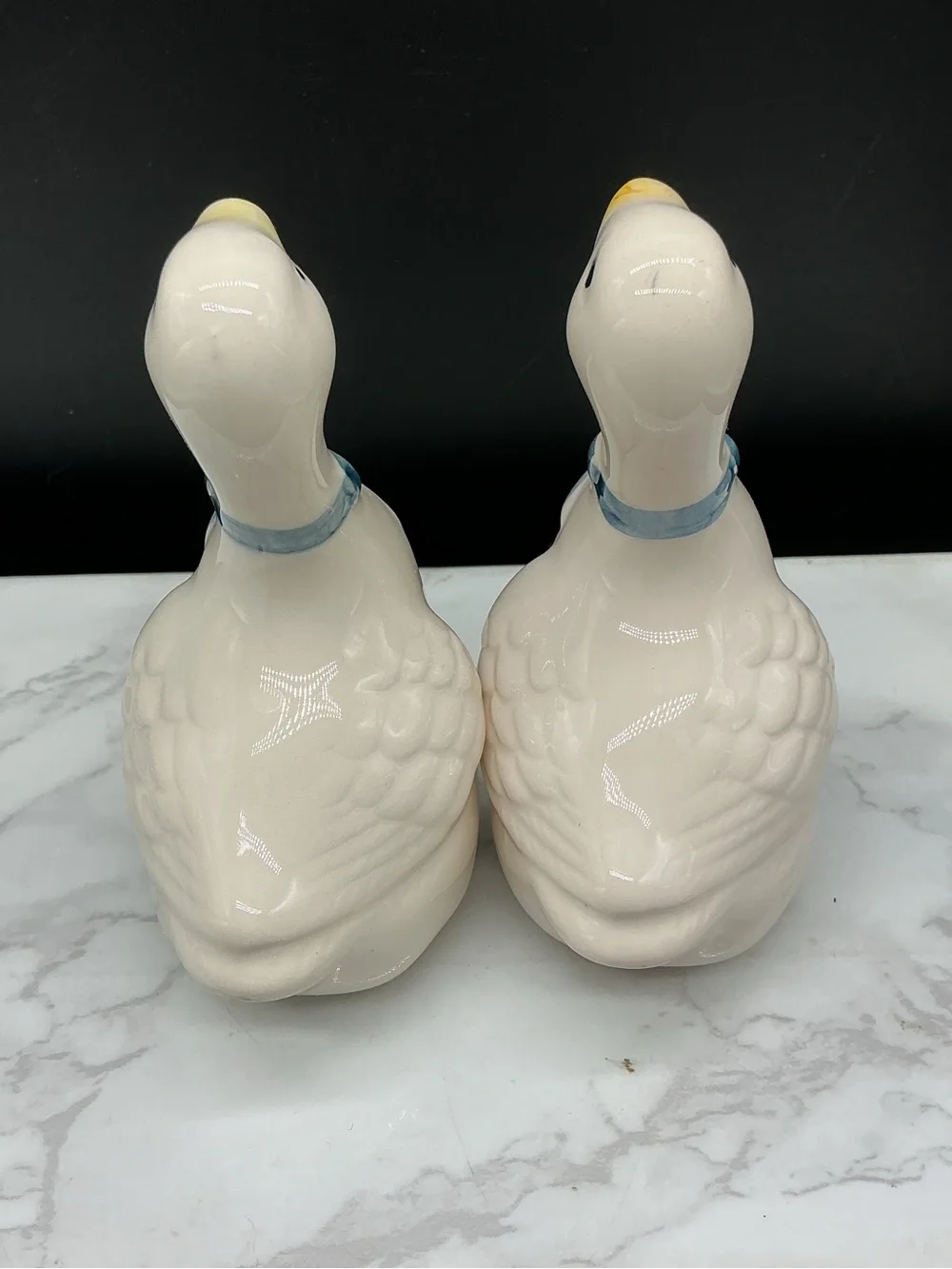 Ceramic Goose Salt & Pepper Shaker Set - Blue Scarves